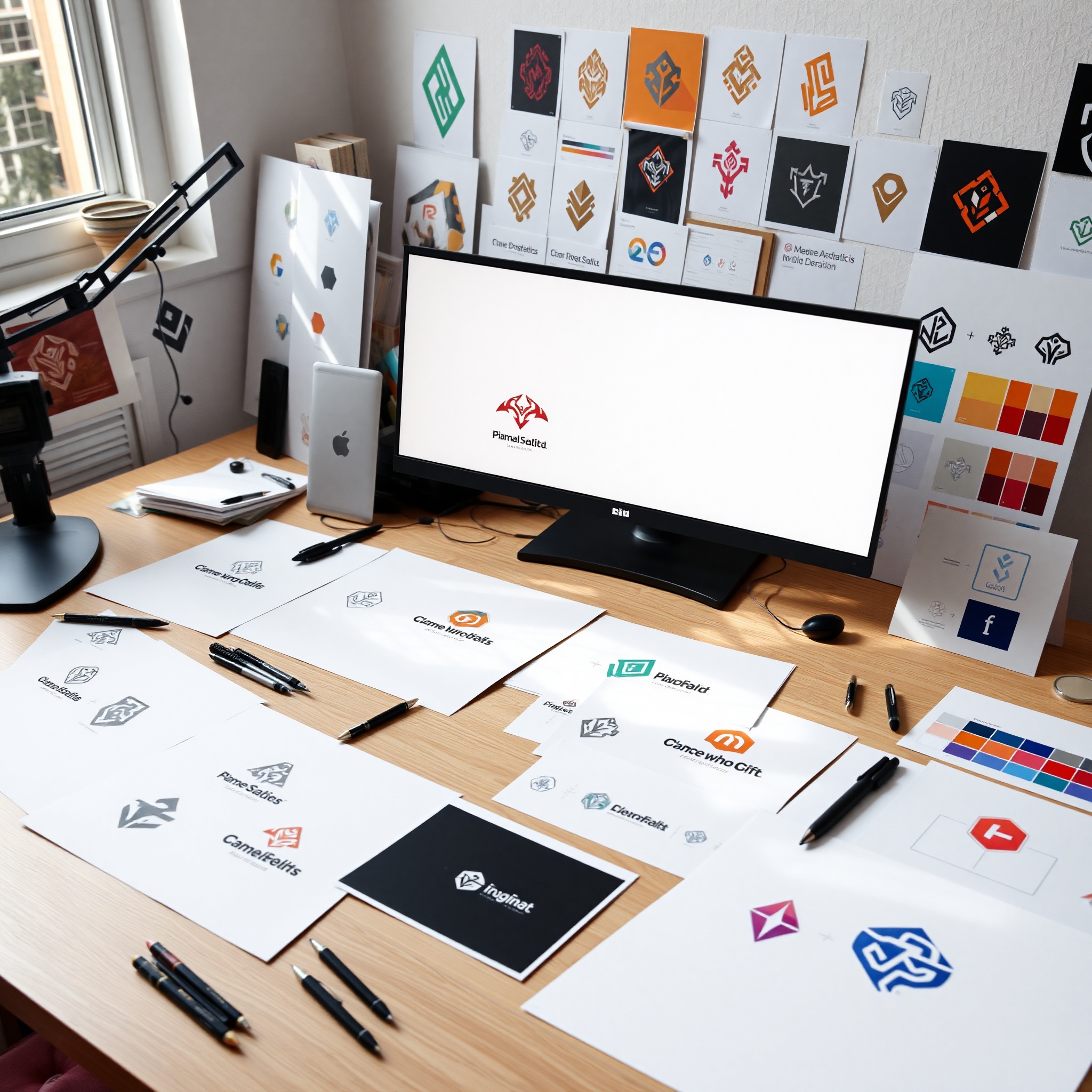 Colección de logotipos de estudios de videojuegos españoles destacados con diseños modernos y simbólicos