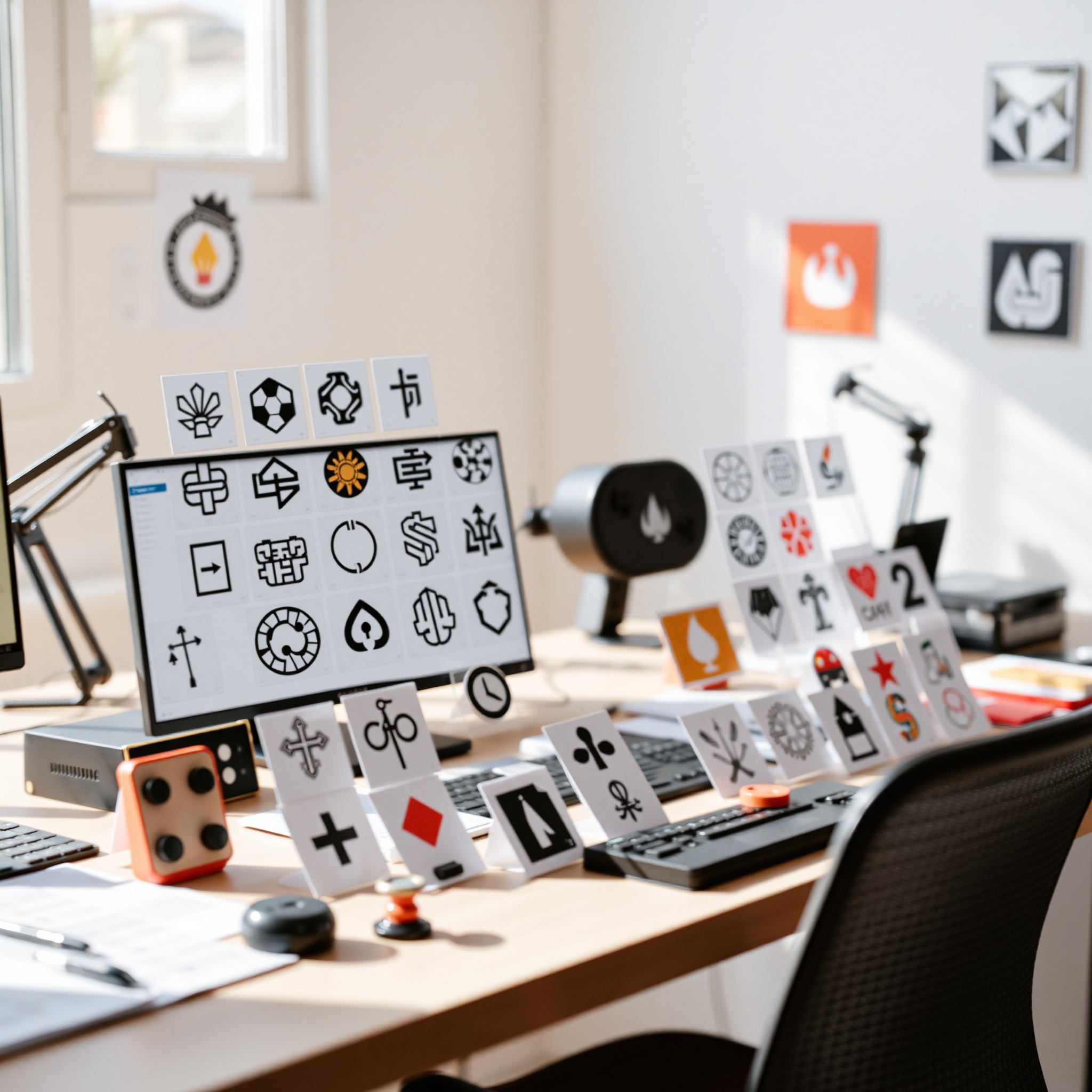 Símbolos y elementos iconográficos de videojuegos de azar mostrando diseño simbólico profesional