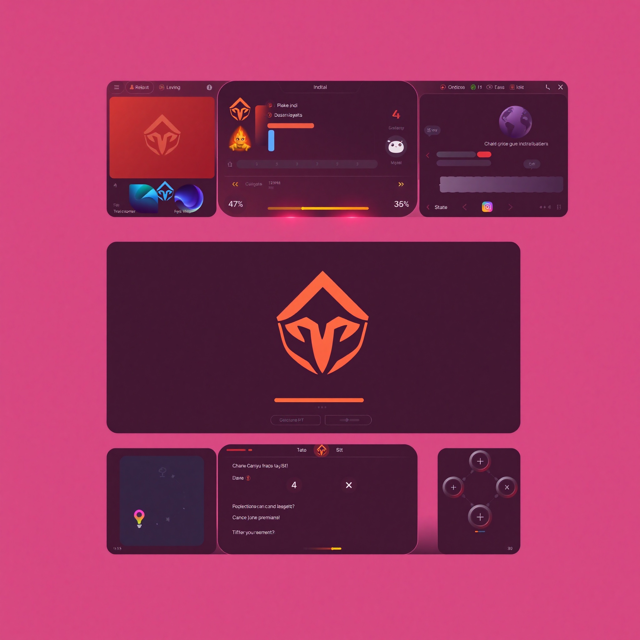 Interfaz de juego mostrando fondos sólidos en diferentes tonalidades de color con elementos de UI