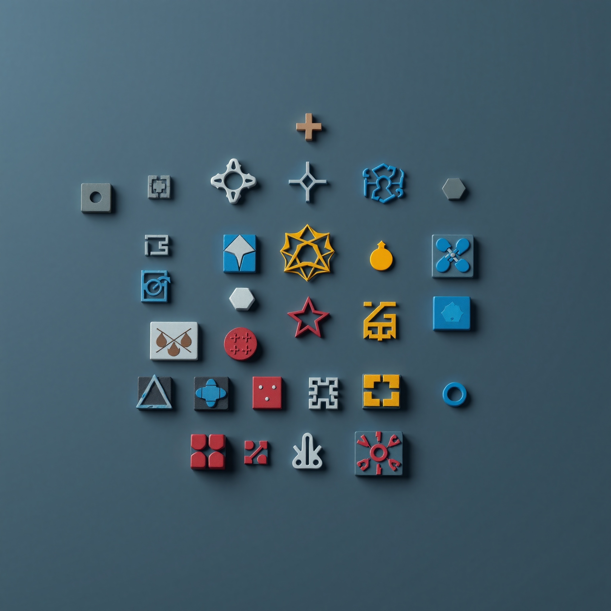 Colección de elementos simbólicos y iconográficos utilizados en juegos de azar digitales